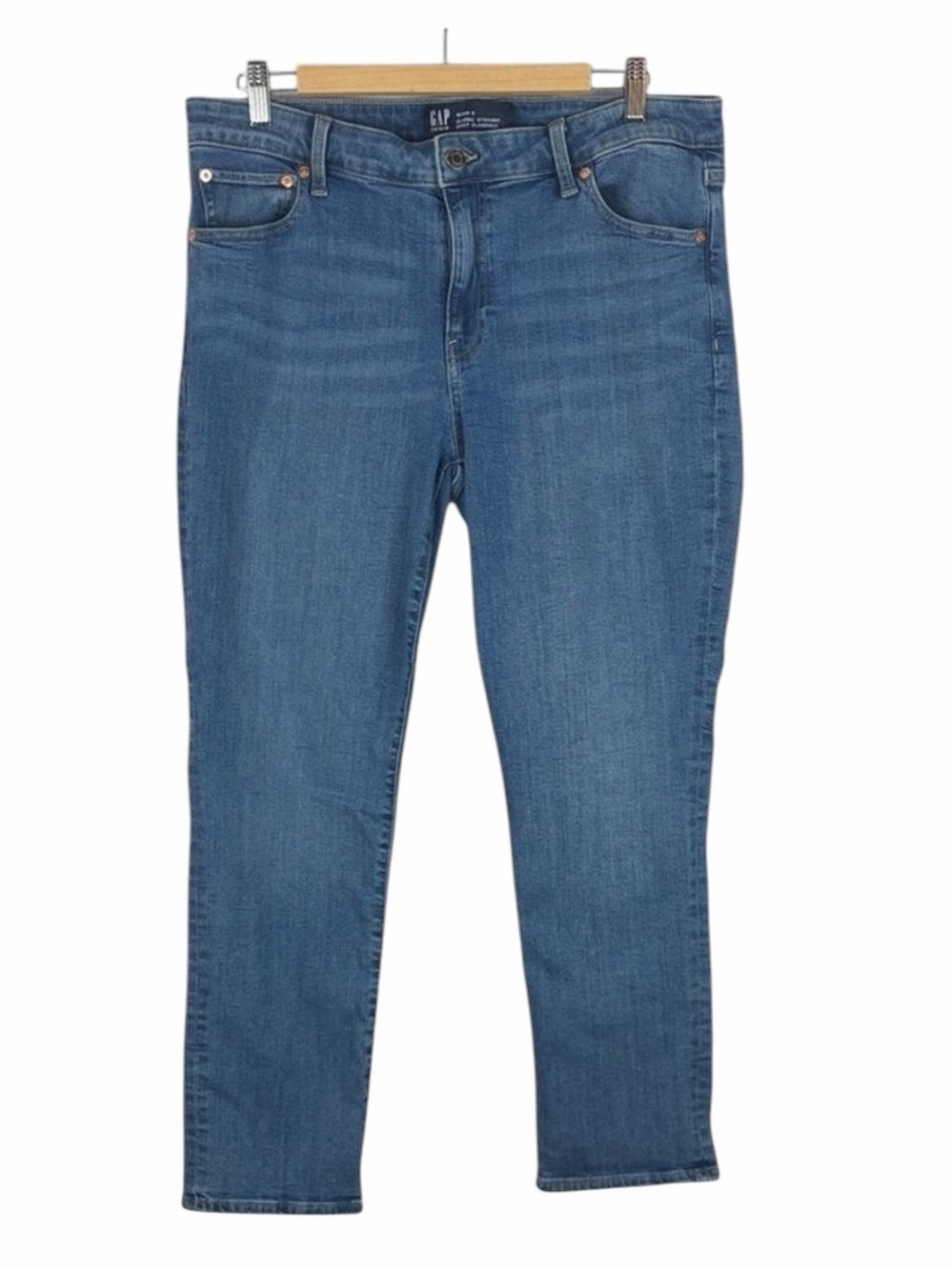 GAP Classic Straight Jeans 16 33R Blue Mid Rise Stretch Denim Pants Women’s